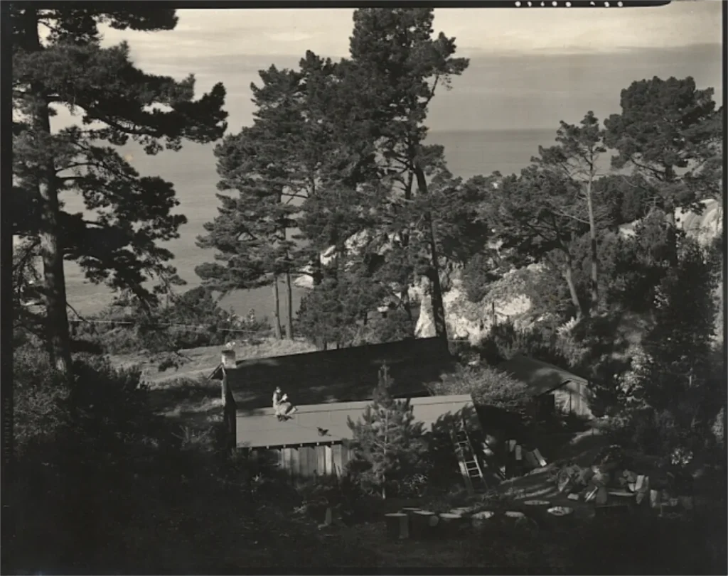 Edward Weston. Charis on the roof. Wildcat Hill. 1947.